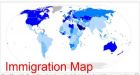 World map that shows how many migrants live in YOUR country